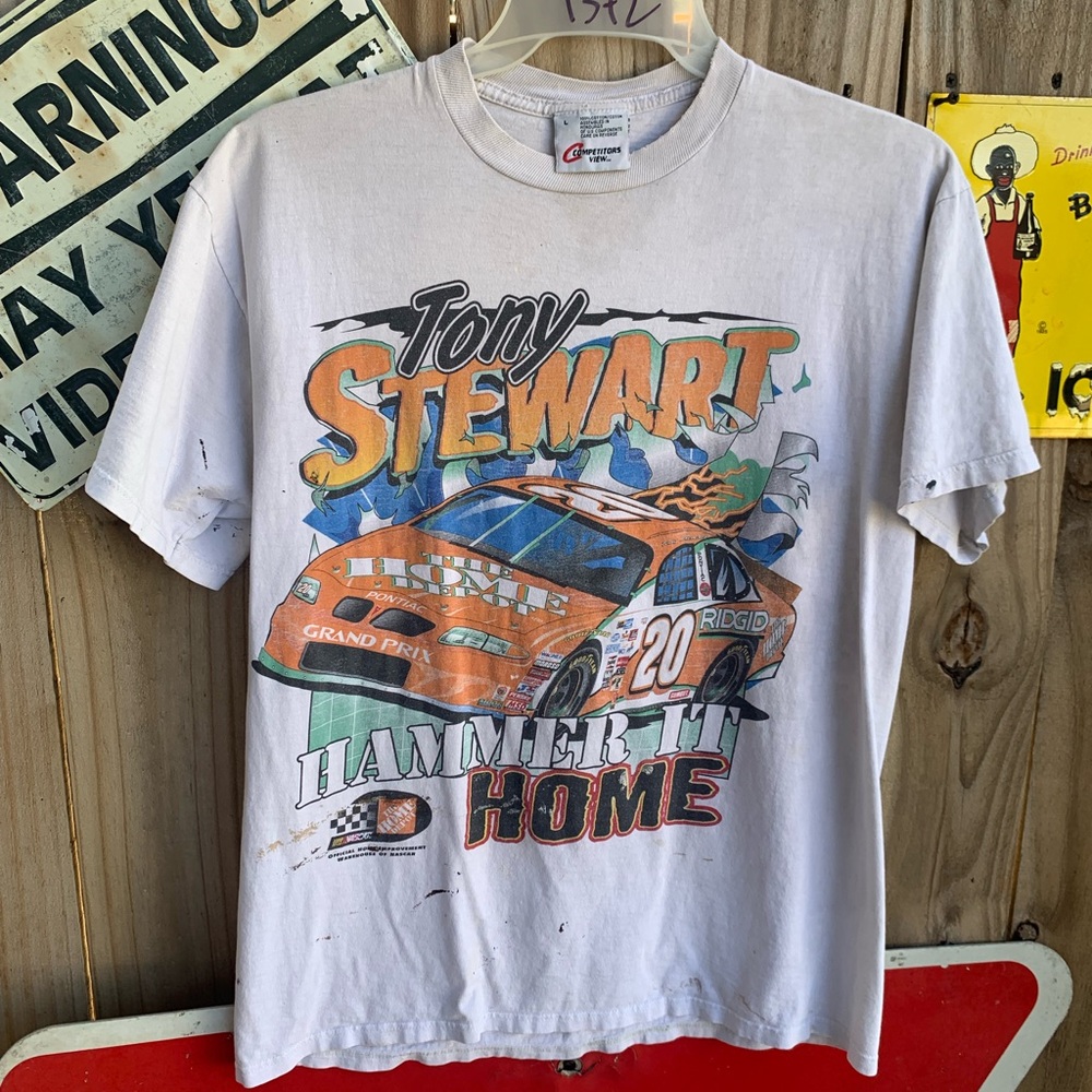 Vintage 1999 Tony Stewart Nascar by Competitors View  double sided T-shirt L